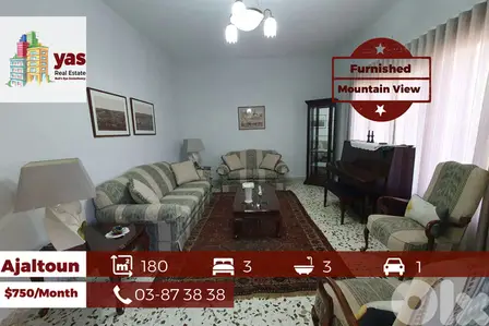Ajaltoun 180m2 | Furnished | Classic | Well Maintained | KH/EL