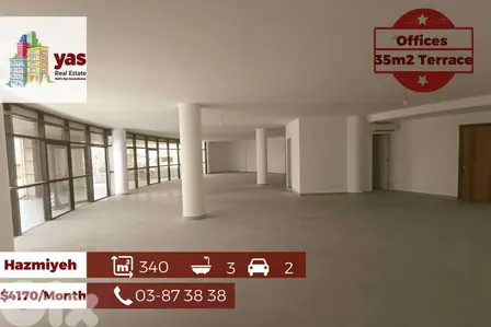 Hazmiyeh 340m2 | 35m2 Terrace | Offices | Rent | Prime Location |AA/EB