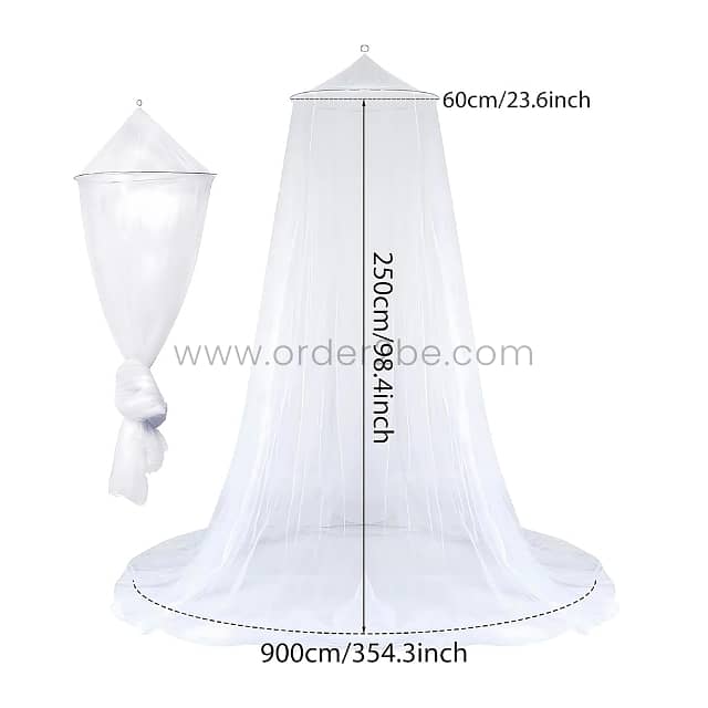 White Bed Mosquito Net – Dome-Style Canopy for Double Beds & Cribs 6