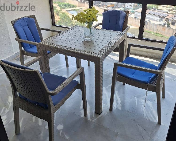 outdoor table with 4 chair table set 5