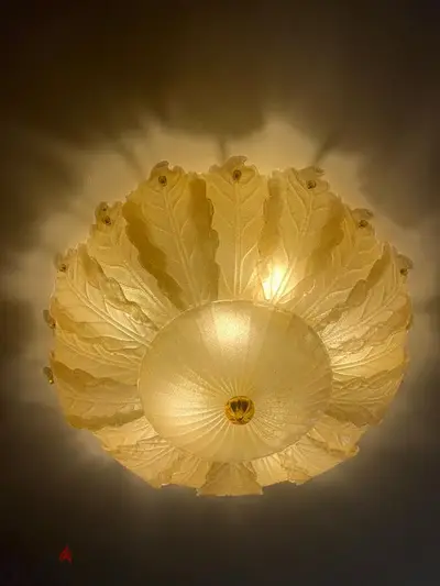 murano glass luxury ceiling fixtures ثرية بلفنير  ايطالية لون عسلي