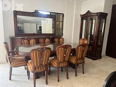 اوضة سفرة خشب زان ولاتي كلا ملبسة قشر