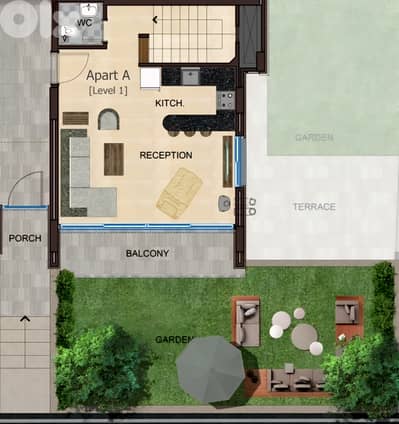 Chalet for sale in Tilal Al Assal/ Under construction/ Garden