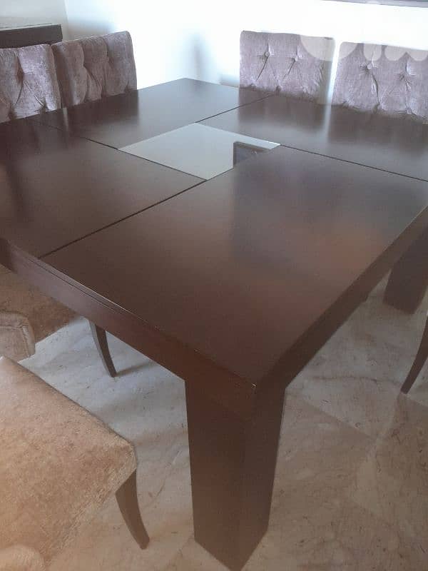 dining table with dresssoir and mirror with8 chairs 1