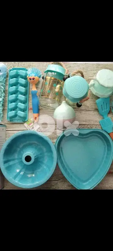 blue kitchen utensils