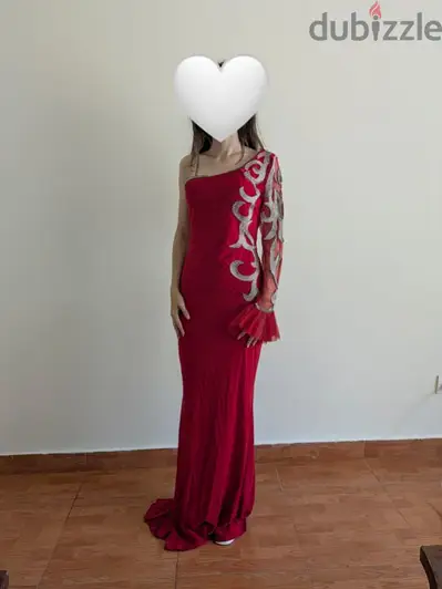 Red evening dress