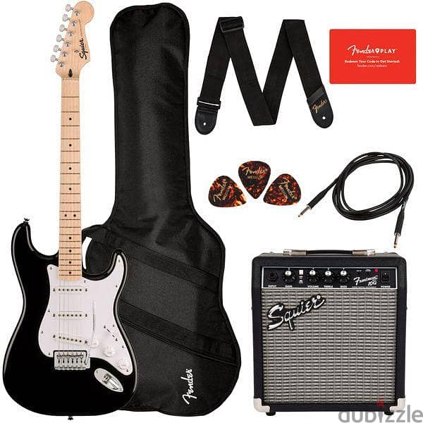 Squier Sonic Stratocaster Electric Guitar Package Black 2
