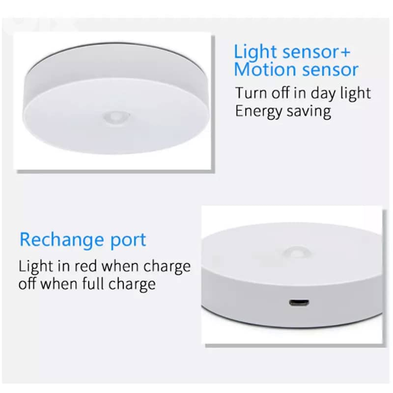Motion Sensor Light LED, USB Rechargeable, Compact Adhesive Lamp 3