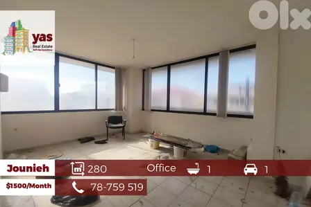 Jounieh 280m2 | 250m2 Terrace | Office | Luxury | Rent | View | YV/TO
