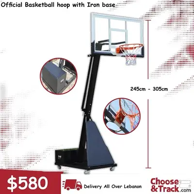 Olympic basketball hoop with iron base