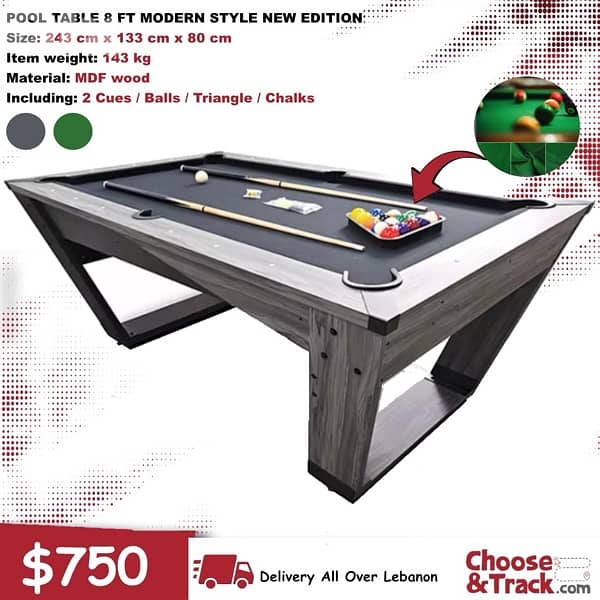 Pool table 8 ft modern new edition 2025 0