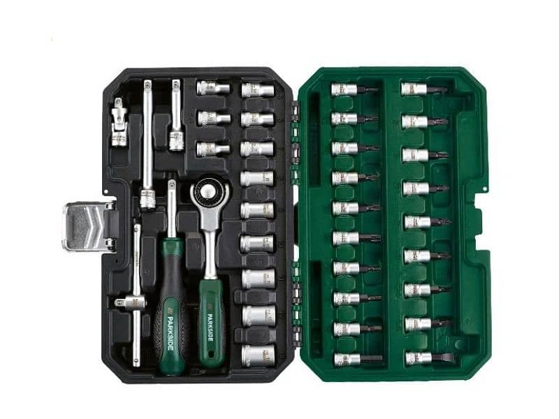 parkside socket set with swivel head ratchet 2