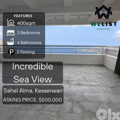 400sqm Apartment for sale in Sahel Alma - Jounieh  REF: MA25JSSA400500