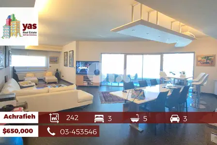 Achrafieh 242m2 | Luxury Decorated | Excellent condition | PA |