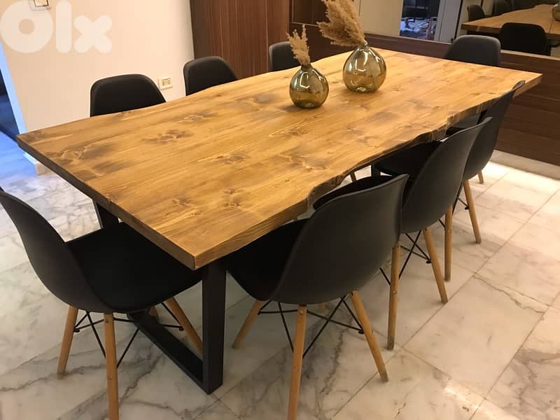 Table Real wood & metal table . (without chairs) 0