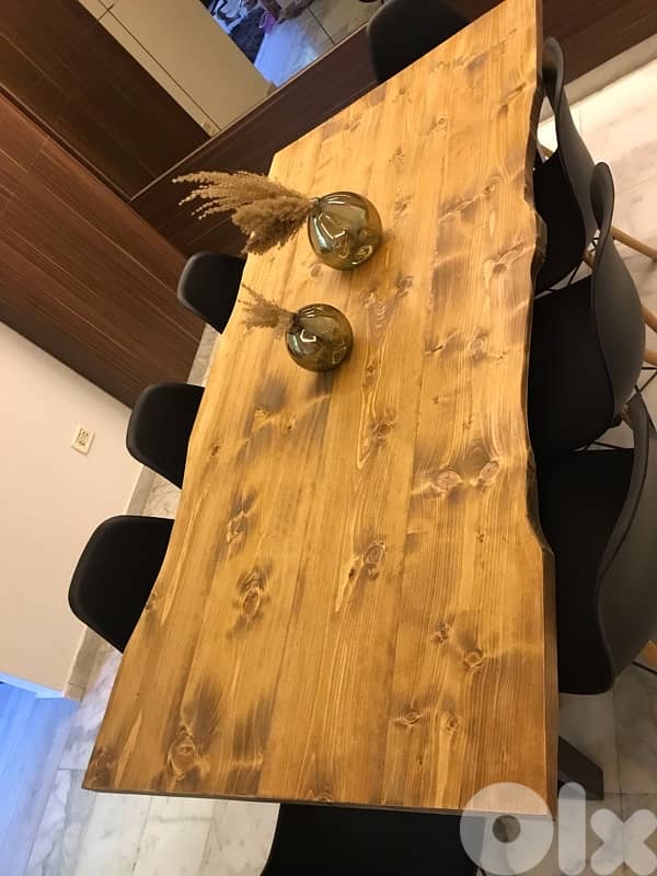 Table Real wood & metal table . (without chairs) 1