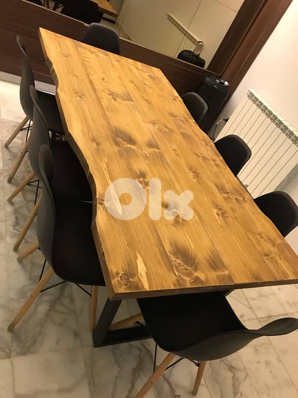 Table Real wood & metal table . (without chairs) 2