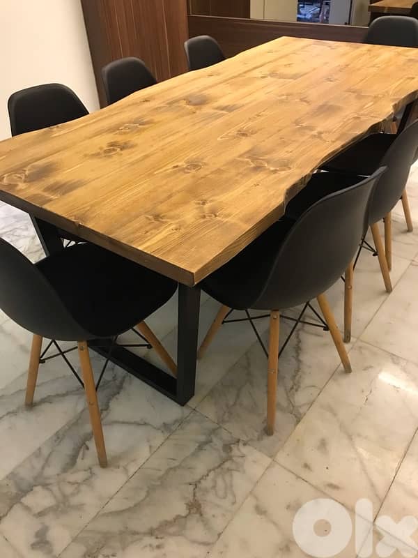Table Real wood & metal table . (without chairs) 3