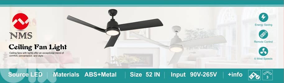 Narinco Micro SARL 35W DC Ceiling Fan Light with Remote Control 2