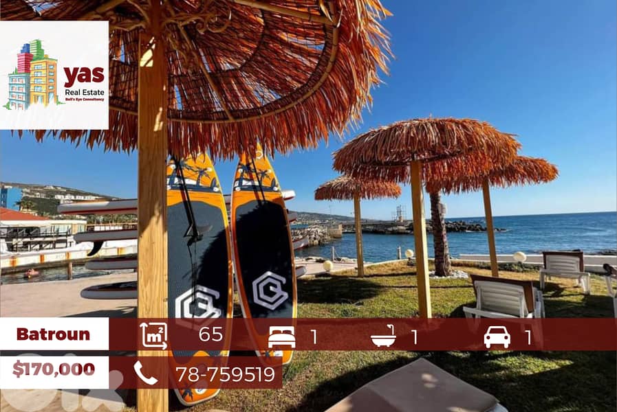 Batroun 65m2| Chalet | Beach & Pool View | Super Prime Location | PA | 0