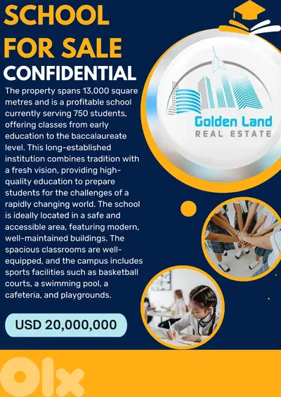 13,000 SQM Investment Opportunity- School with Unique Benefits
