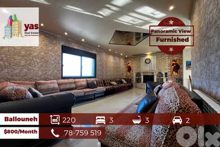 Ballouneh 220m2 | Rent | Furnished | Prime Location | KS
