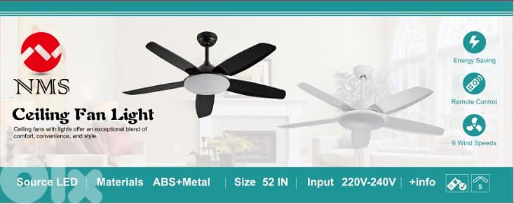 Narinco Micro SARL 35W DC Ceiling Fan 5 Blades 2