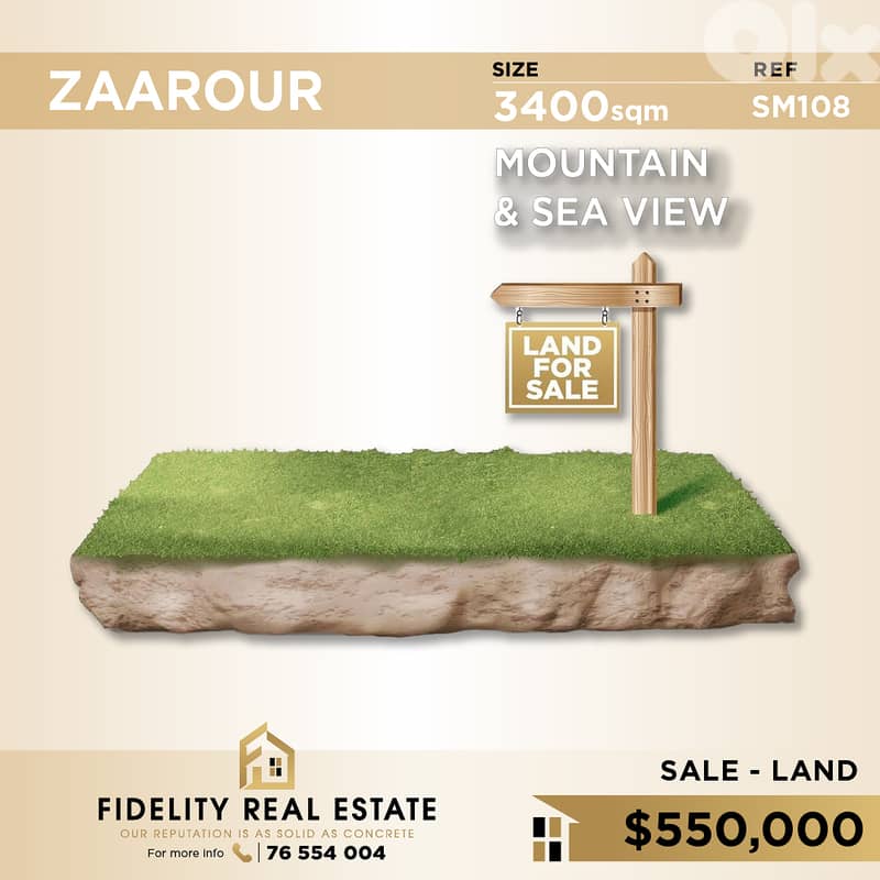 Land for sale in Zaarour SM108 0
