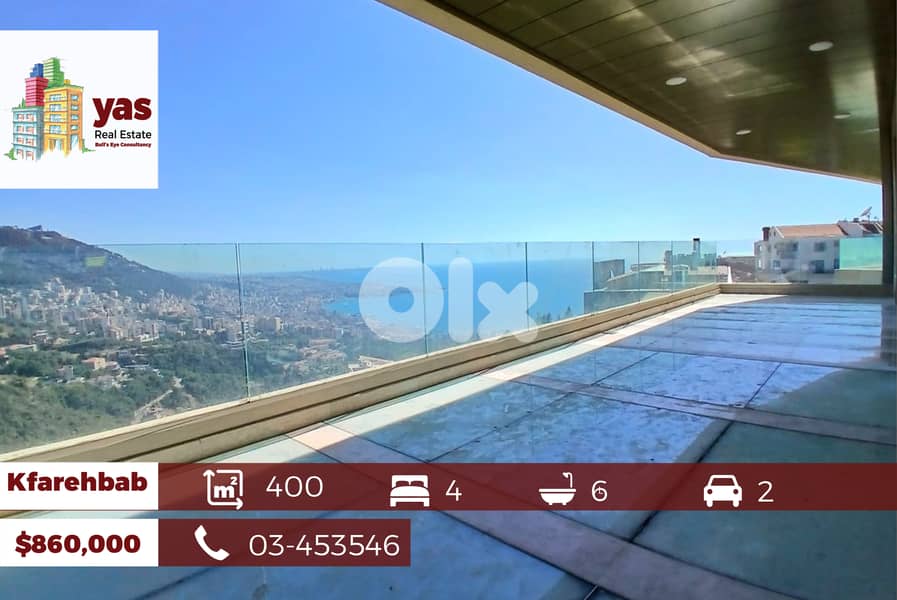 Kfarhbab 400m2 | Last Phase | Duplex | Mountain And Sea View | YV 0
