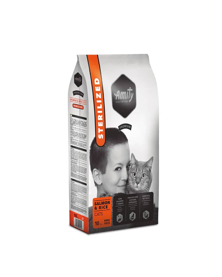 Amity Premium Adult Cat Sterilized Dry Food - Salmon & Rice - 10 kg 0