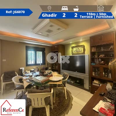 Furnished apartment with Terrace in Ghadir شقة مفروشة مع تراس في غدير