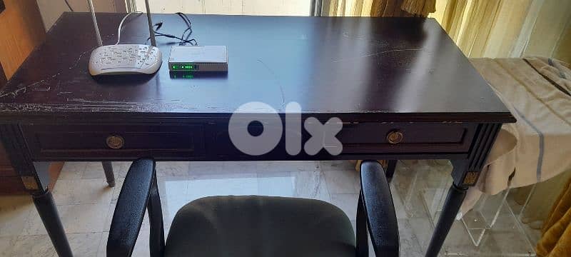 antique wood study desk 0