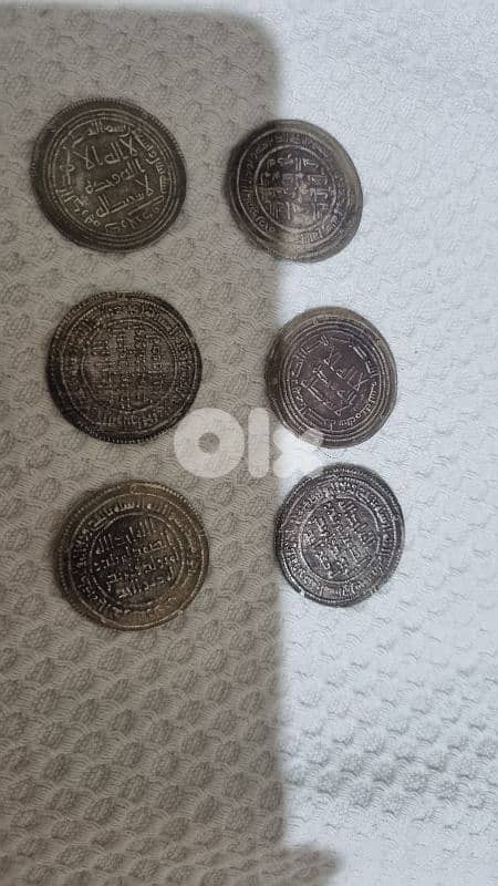 6 different Islamic  coins, real silver 1