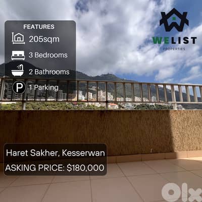 205sqm Apartment for sale in Haret Sakher - Jounieh  REF: MA25JSHS2051