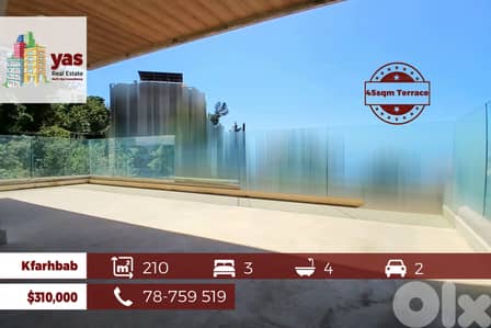 Kfarhbab 210m2 | 45m2 Terrace| Partial View | Simplex | KA IV |