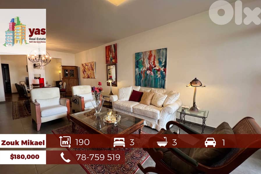 Zouk Mikael 190m2 | Well Maintained | Partial View | Calm Street | EH 0