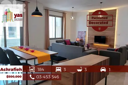 Achrafieh / Gemmayzeh 184m2 | Decorated Flat | Quiet Street | PA |