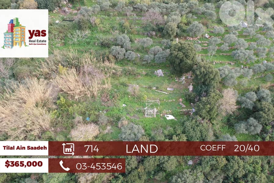 Tilal Ain Saadeh 714m2 | Residential Land | Coeff 20/40 | AA/EH | 0