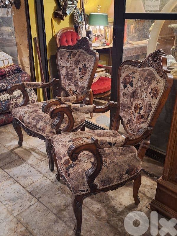 2 wood armchairs 3