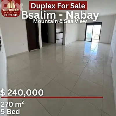 Duplex for Sale in Bsalim Sea view   دوبلكس للبيع بصاليم اطلالة بحر