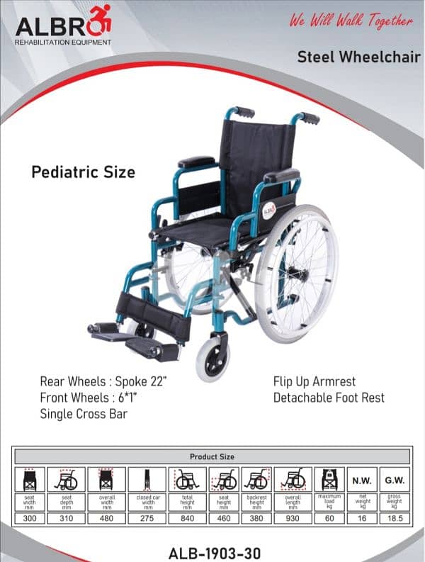 Steel pediatric wheelchair 0