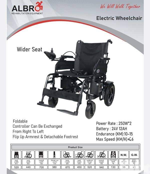 Electric wheelchair - wider seat 52 0
