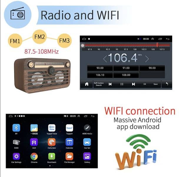PODOF WIFI BLIETOOTH AUDIO carplay wifi Bluetooth usb RDS /4$ delivery 2