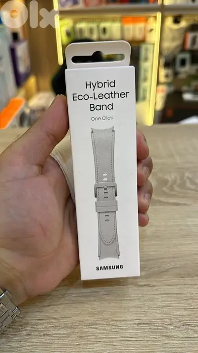 Samsung hybrid Eco-leather band silver last