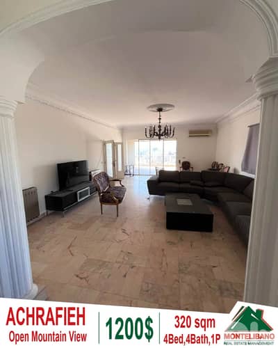 Fully Furnished 320 sqm Apartment For Rent in Achrafieh +Mountain View