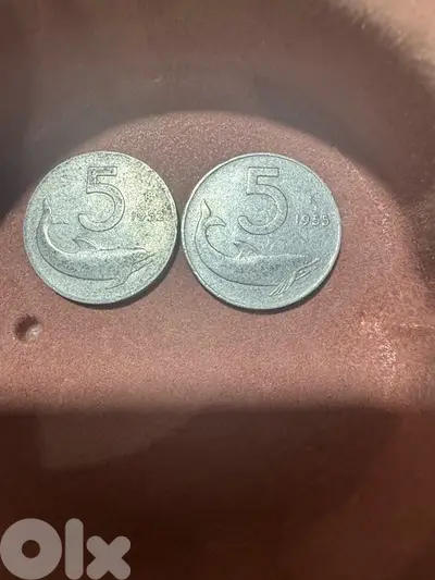 Italy 5 Lire Coins – 1952 & 1955