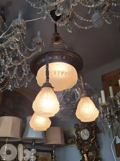 bronze and crystal chandelier