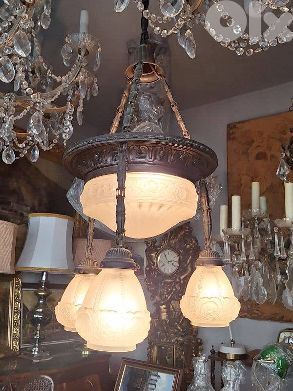 bronze and crystal chandelier 2