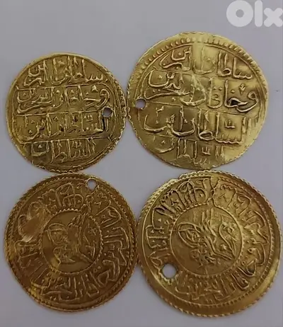set of 4 Ottoman Gold Coins year 1187,1203,1223 AH  weight 9.3 grams