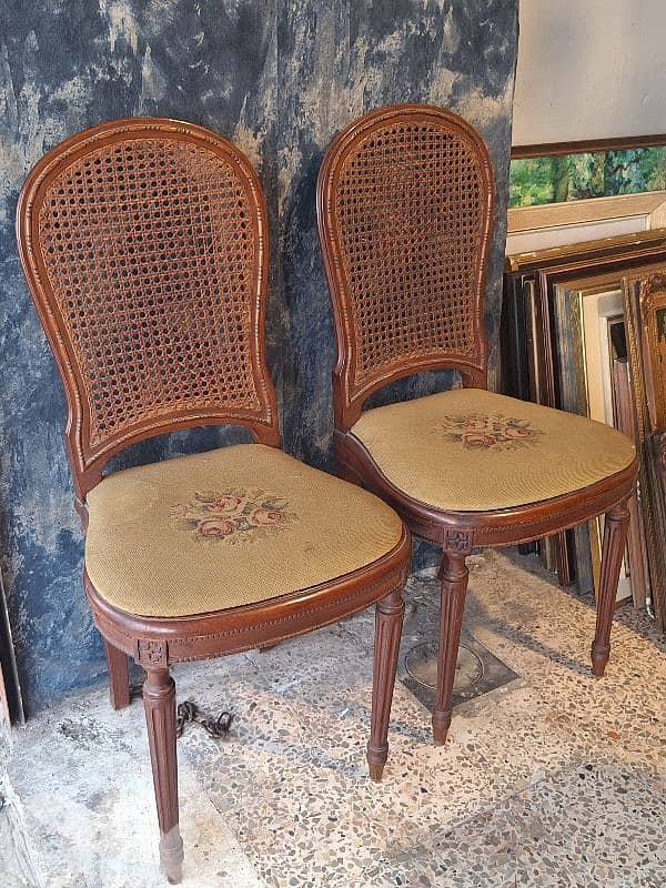 pair of handmade aubisson chairs 0